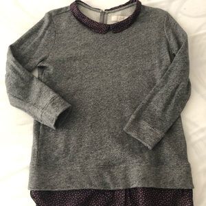 Loft Sweatshirt with collar and hem floral pattern